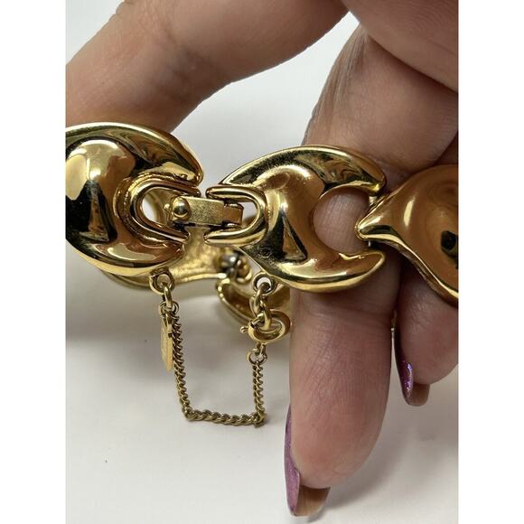 Monet Chunky Gold Tone Bracelet - Picture 6 of 11
